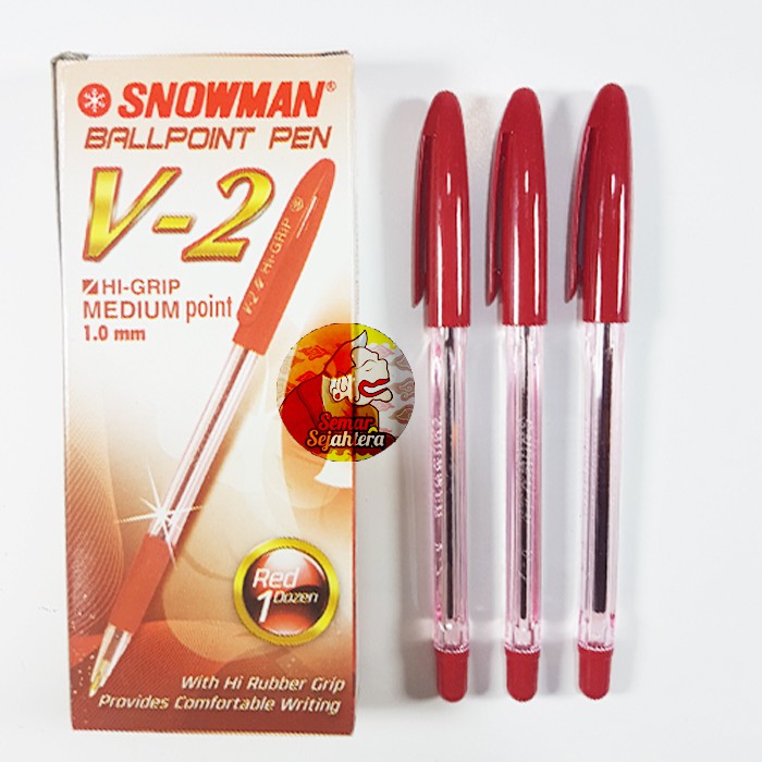 

[PCS] PULPEN SNOWMAN V-2 / V2 0.6 MM FINE / 1.0 MM MEDIUM HITAM / BIRU / MERAH*
