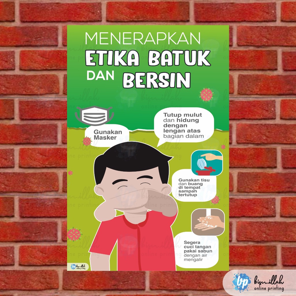 Jual Poster Etika Batuk Dan Bersin Shopee Indonesia
