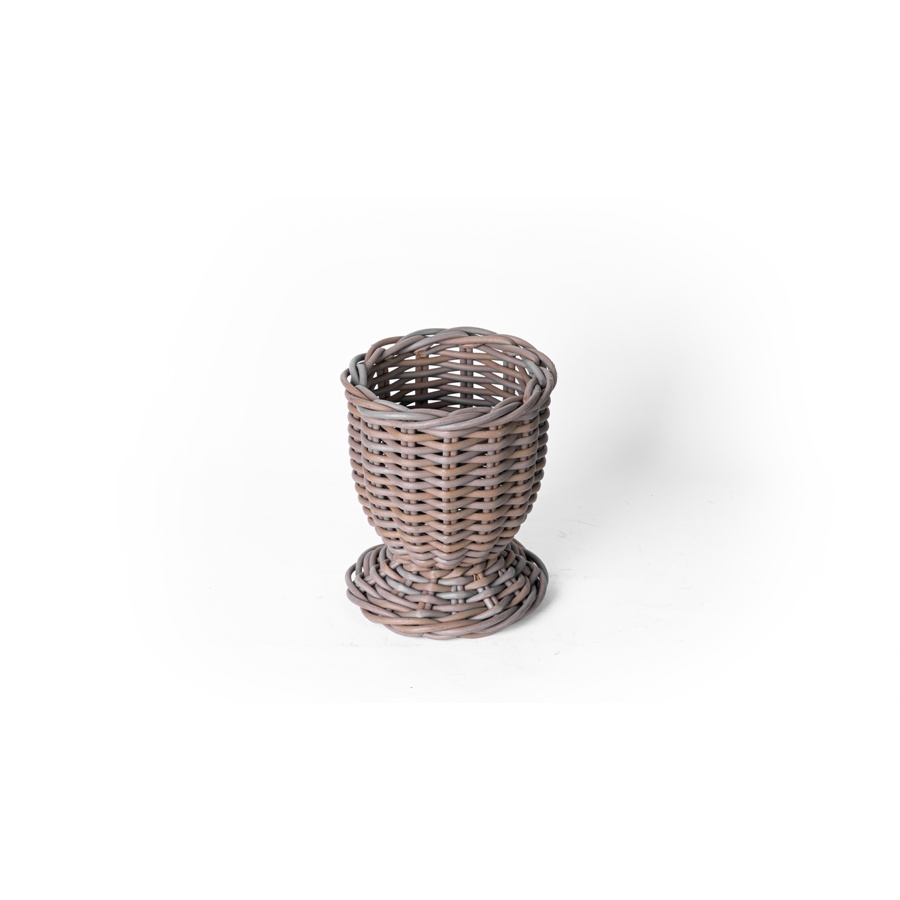 Pot Oak Pedestal Basket in Bright Grey - Double Xtra Small