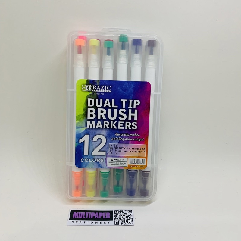 

Brush Pen Dual Tip Bazic 12 Warna