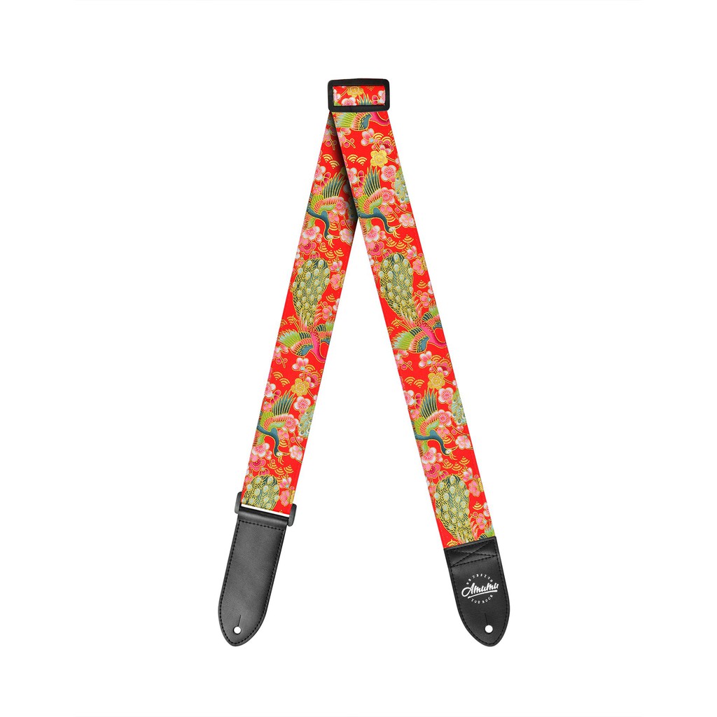 Amumu CV04P Strap Gitar motif Red Peacock