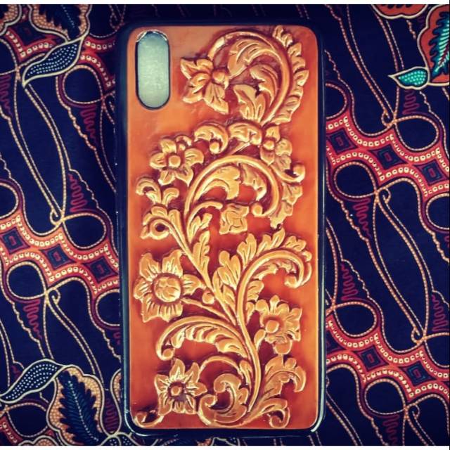 Customcase/Hardcase Ukir Kayu Asli Motif Bunga