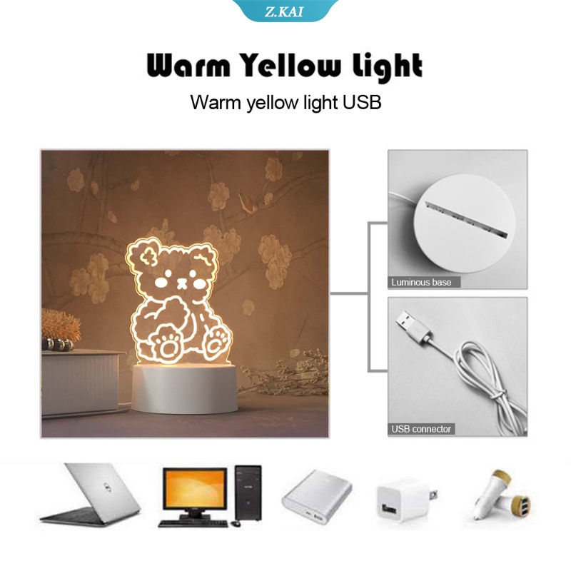 Lampu Meja LED Bentuk My Melody Cinnamoroll Kuromi Purin Dog Trichromatic Untuk Hadiah Anak