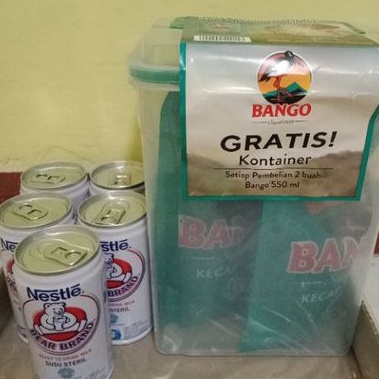 

Paket Isoman bear brand 189ml 5pcs + kecap bango 550ml 2 pcs free canister
