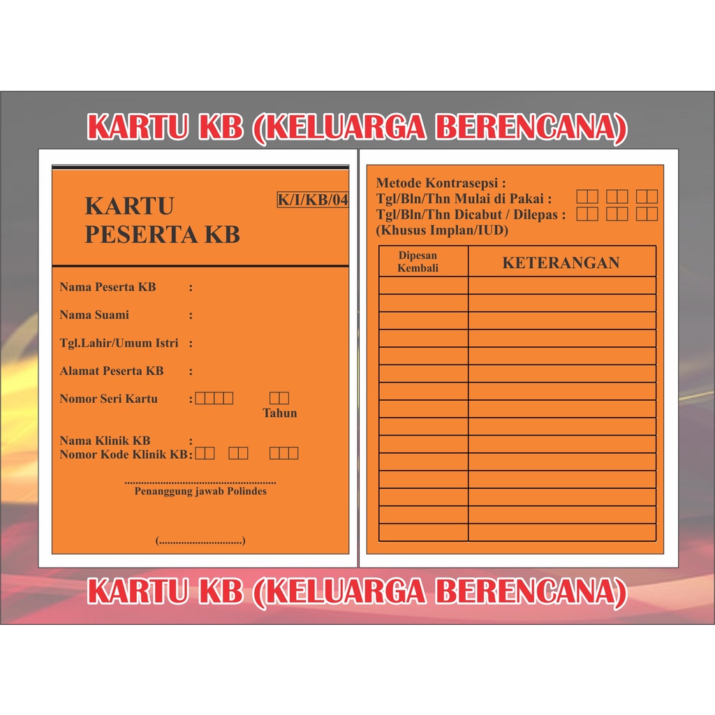 

kartu KB murah harga per 100 pcs