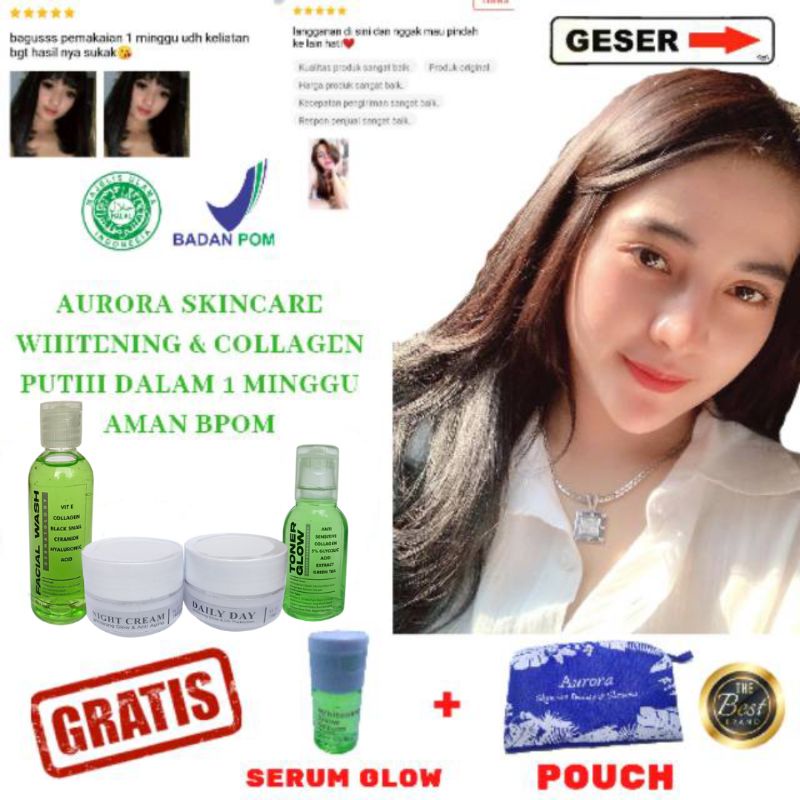 Jual Aurora Paket Skincare Cream Pemutih Wajah Glowing Glasskin