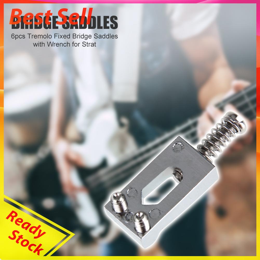 6pcs Saddle Bridge Tremolo Fixed Dengan Kunci Pas Untuk Gitar Elektrik Strat