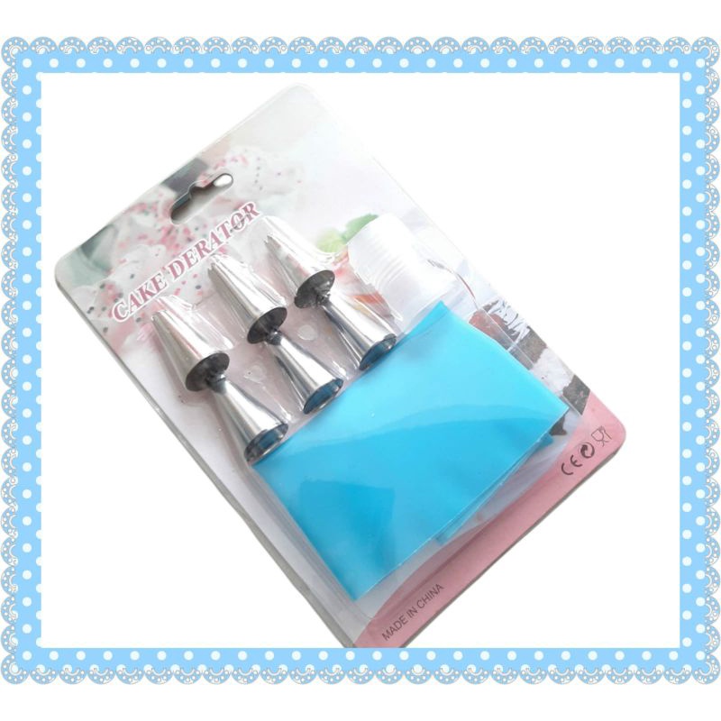 

PIPING BAG SILIKON SET NOZZLE SPUIT 8 IN 1 SERBAGUNA PENGHIAS KUE PASTRY CAKE DECORATION ADONAN TART