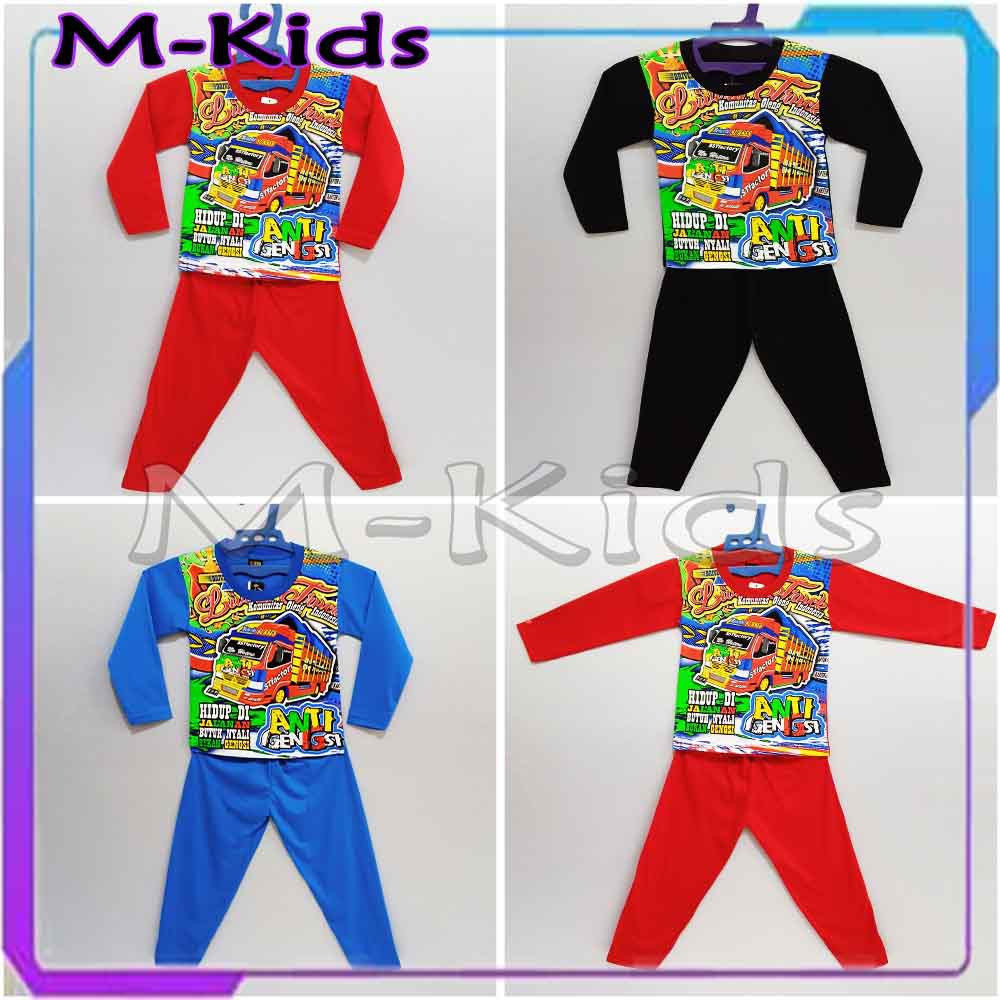 MKids88 - Baju Setelan Panjang KAOS Anak Gambar Truk Oleng / Truck Oleng