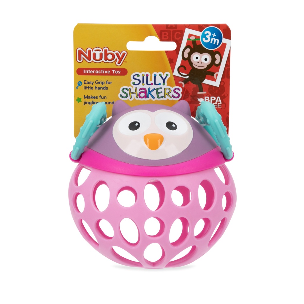 Nuby Baby Silly Shakers 6887 - Mainan Sensori Anak Silly Shakers (Owl)