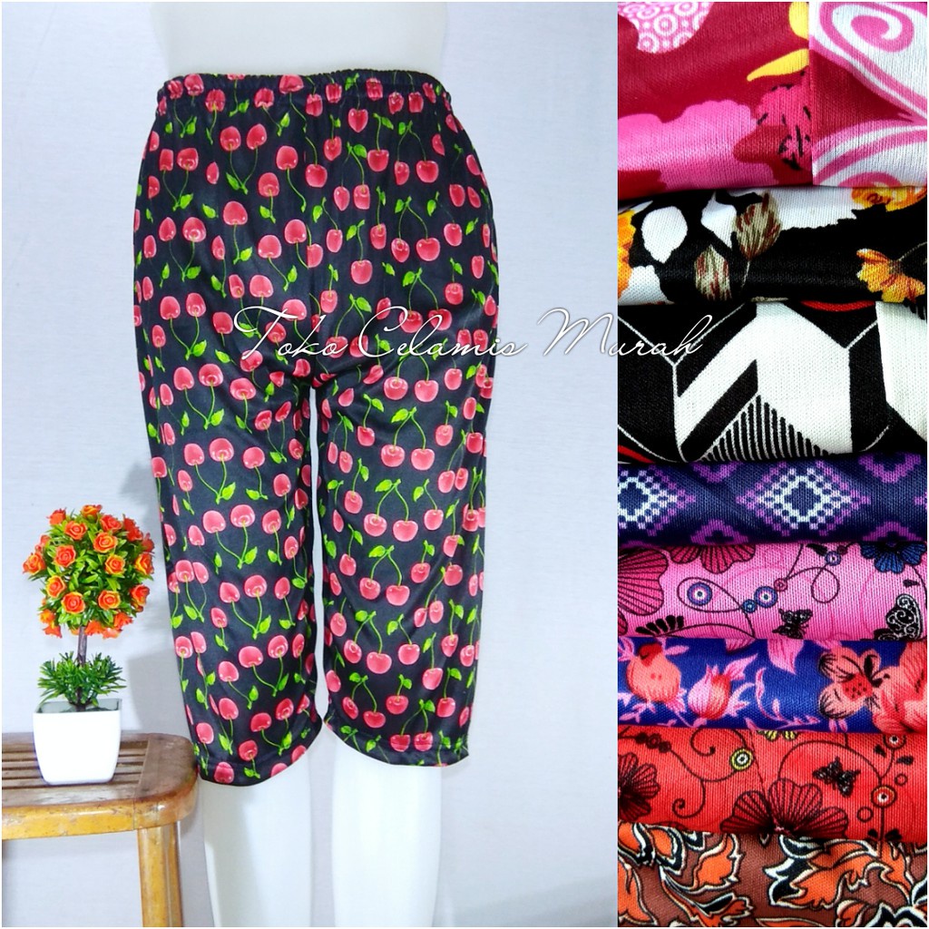 MURAH!! LEGGING HYGET MOTIF DEWASA WANITA / Celana Dalaman Gamis Inner Pants Bunga Los