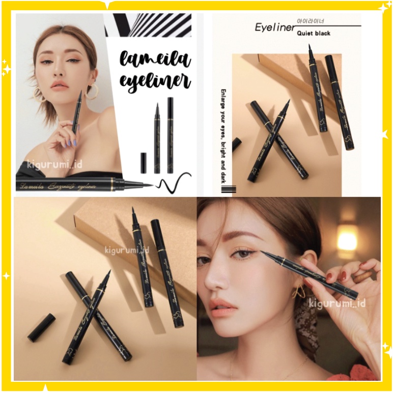 LAMEILA Eyeliner Mata Black Gold Waterproof LA127 808