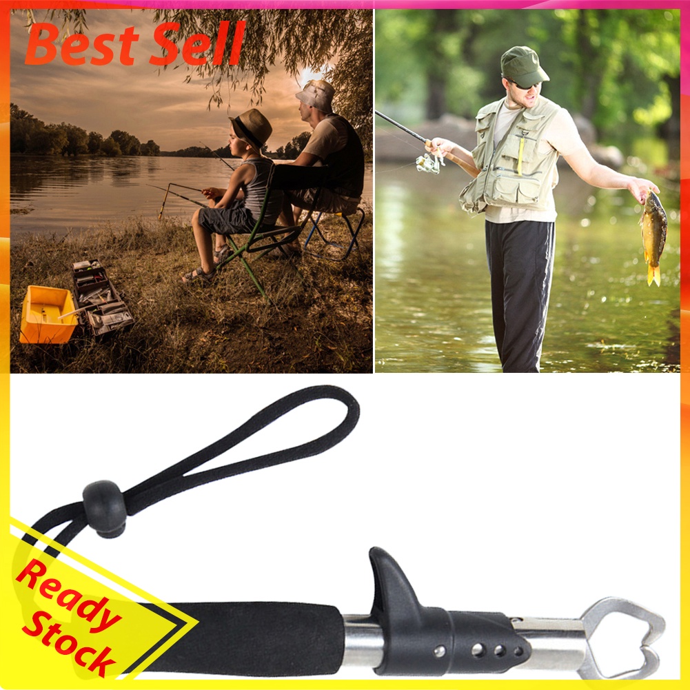 Stainless Steel Fishing Gripper Fish Grip Lip Clamp Grabber Folding Pliers