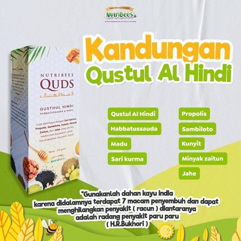 Qusth al hindi | Qusthul hindi | Qust al hindi | Nutribees madu Quds 250ml