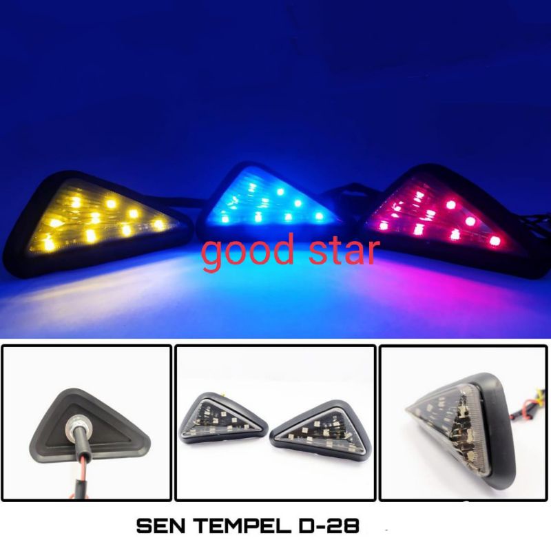 Sen Tempel Lampu Sen Led Segitiga Universal R15,Cbr150r,Gsx,Ninja,R25 &amp; Motor Lain Nya