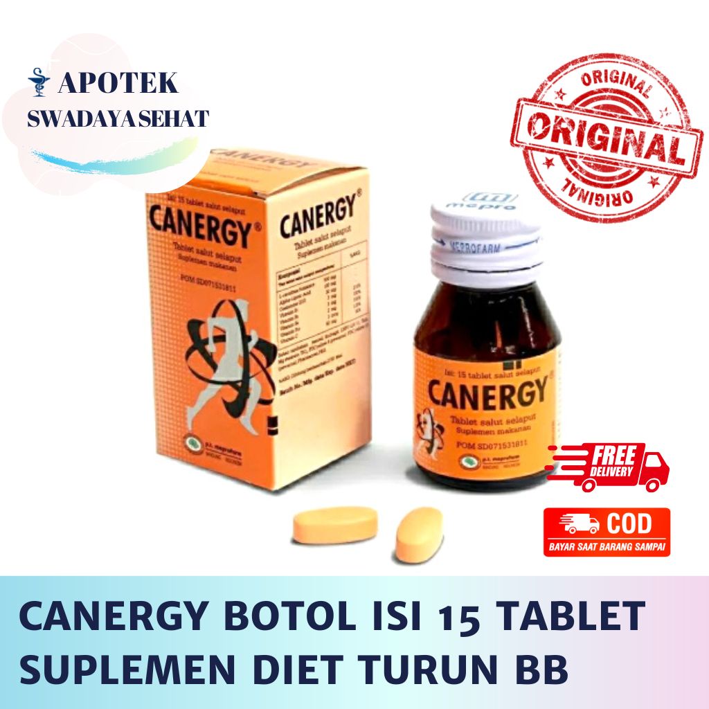 CANERGY Botol isi 15 Tablet - Suplemen Menurunkan Berat Badan Meningkatkan Metabolisme Slim