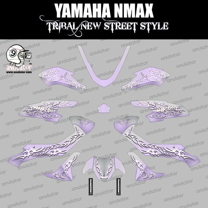 Diskon Sticker striping motor stiker Yamaha N-max NMax Tribal Ungu - spec A