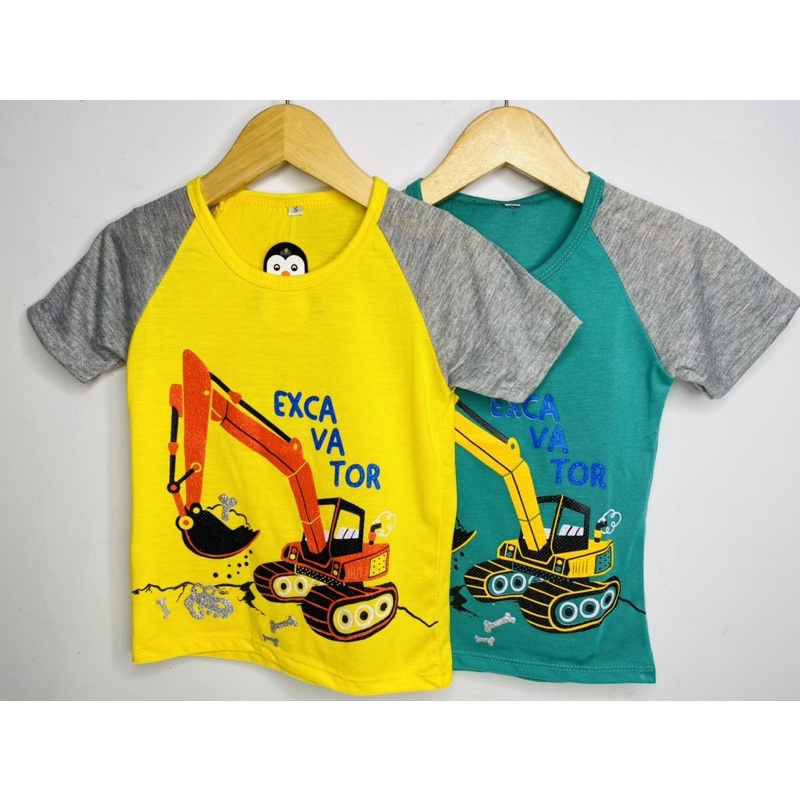 Kaos kimono anak laki-laki-kaos excavator 1-10 tahun