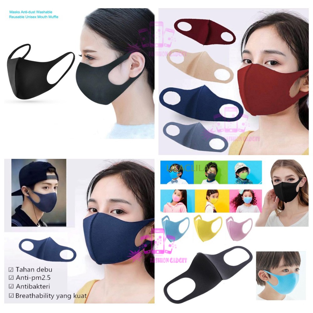 Masker Skuba / Masker Debu / Masker Scuba / Masker kpop ala korea / Masker kekinian 1 Pcs WARNA ACAK