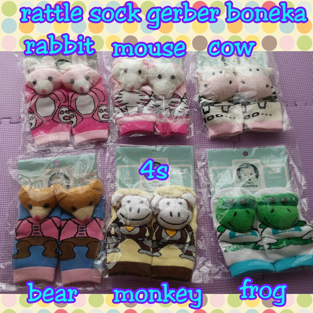RATTLE SOCK GERBER BONEKA 6-12M