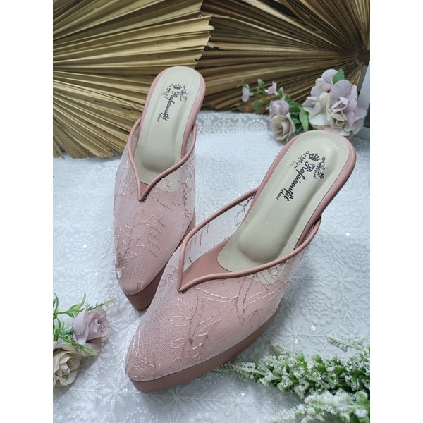 sepatu V KELLY dustypink tinggi 10cm