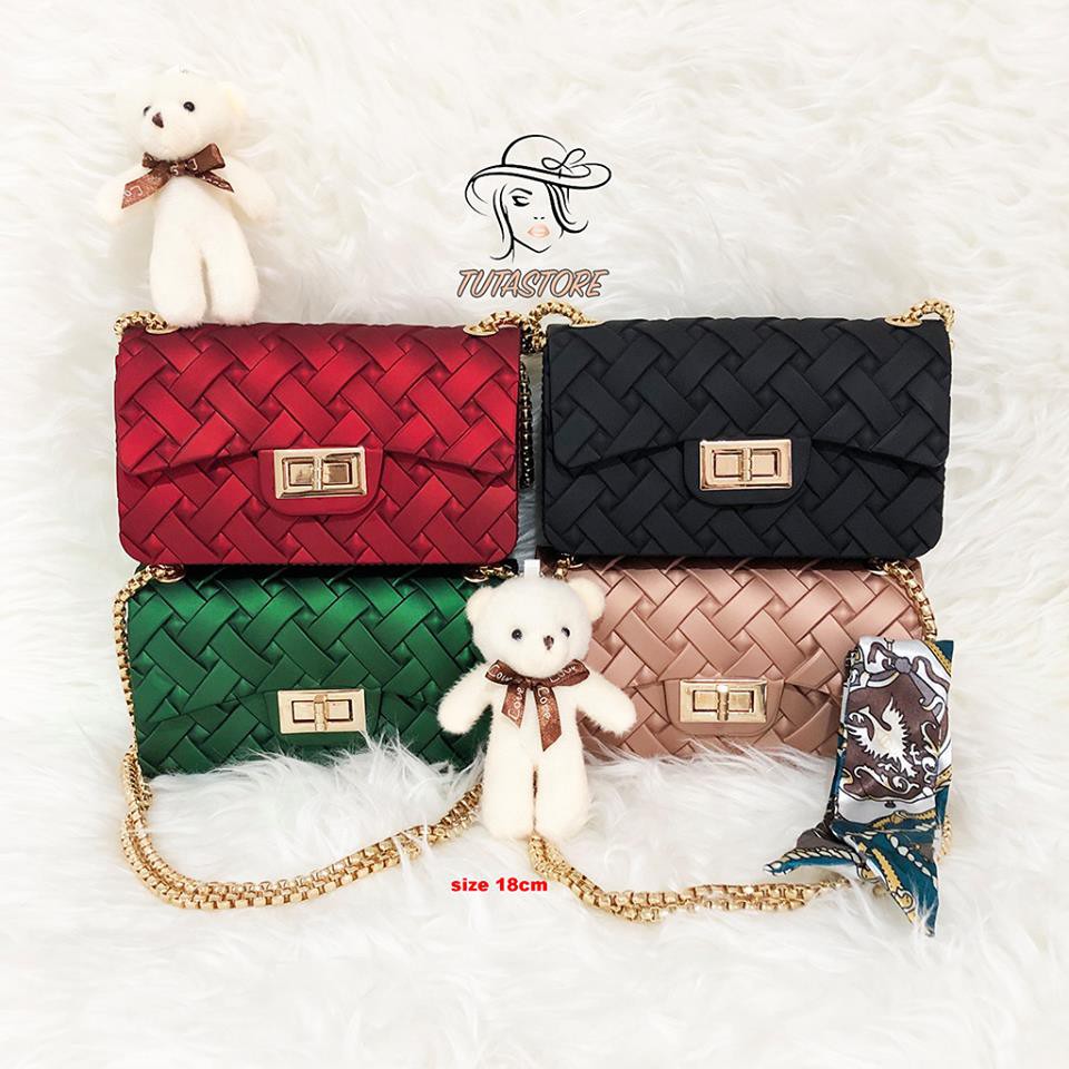 Tas Jelly Matte Anyam AY18D / Tas Import Wanita / Tas Selempang Wanita / Tas Terkini