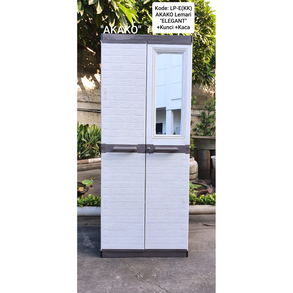 Lemari Plastik kaca Minimalis Putih