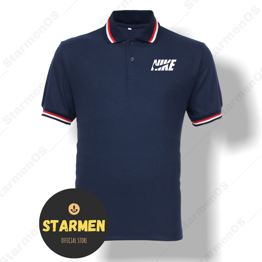 Kaos Polo Shirt Pria Kerah Logo NKEE