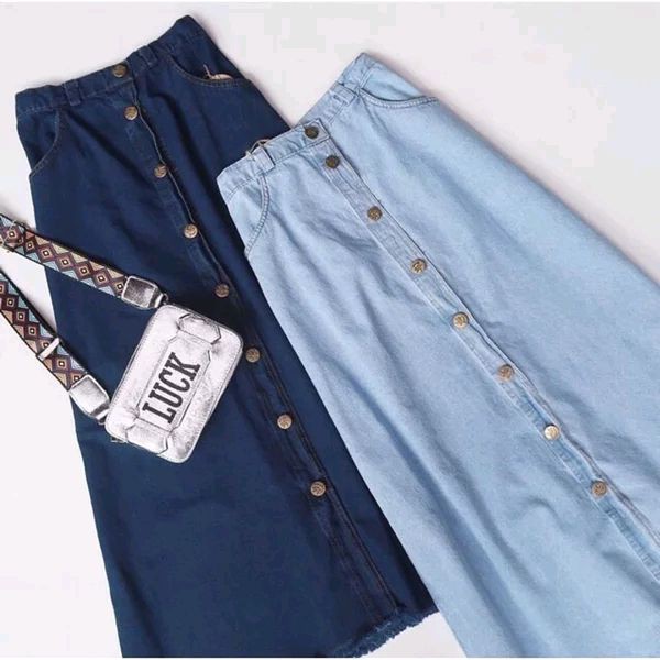 Rok Jeans Panjang Wanita Dewasa