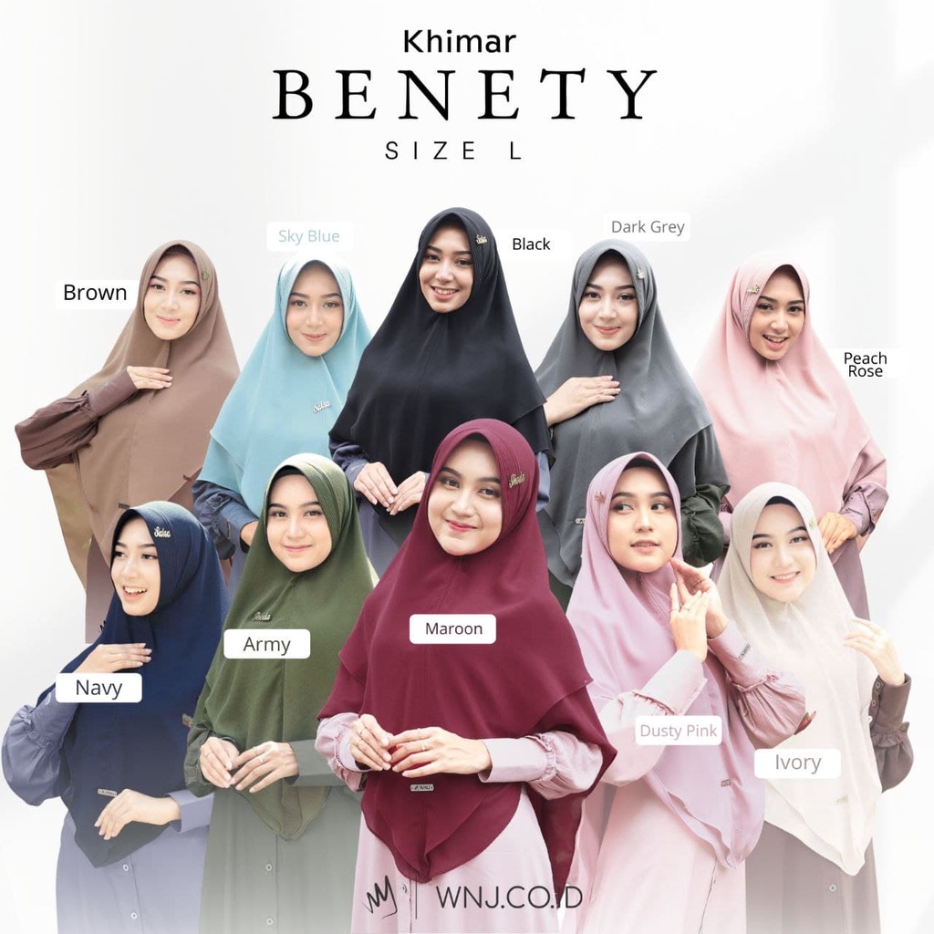 Khimar Instant Syari BENETY Bergo Khimar Pinguin Jumbo Ceruty Babydoll Armany by WNJ Hijab