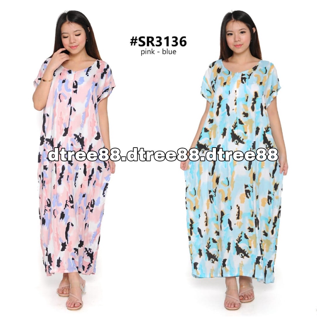 Dtree . Daster rayon jumbo resleting depan motif tie dye / daster jumbo busui Ld 120 cm