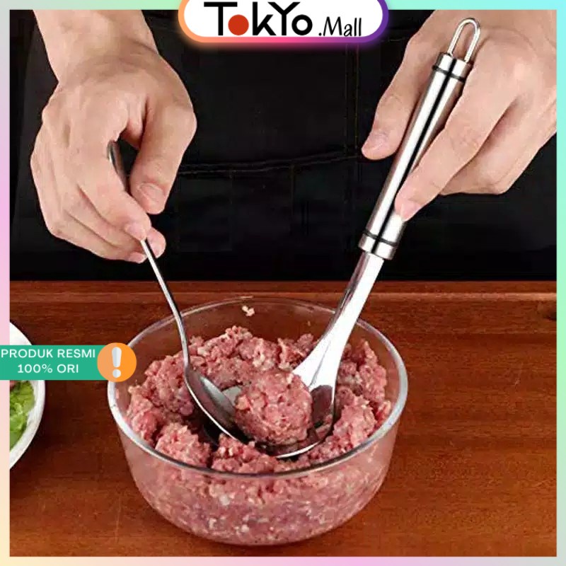 Cetakan Bakso Premium Rolade Perkedel Meat Mold Sendok Alat Pembuat Stainless Steel Dapur Pres Meatb