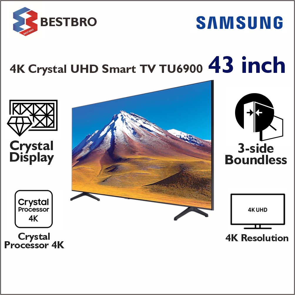 Samsung 43 Inch 4k Crystal Uhd Smart Tv Tu6900 Ua43tu6900 Jabodetabek Only Shopee Indonesia