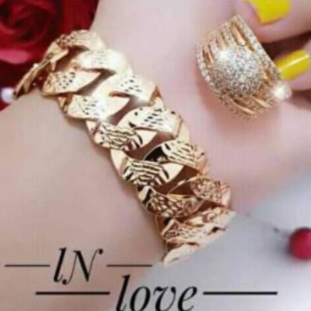 Xuping gelang cincin lapis emas 24k 2402