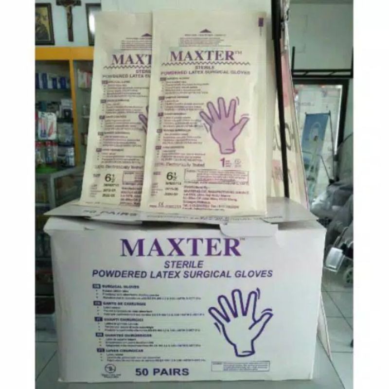 Handscoon sarung tangan gloves maxter steril 6,5 7 8