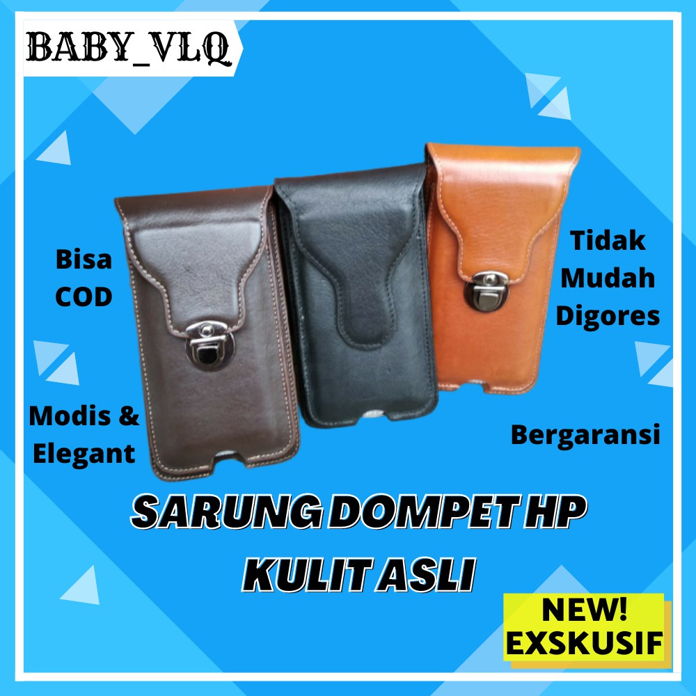 Dompet Sarung Tempat Tas HP Pinggang Pria Cowok Kulit Sapi Asli RR26