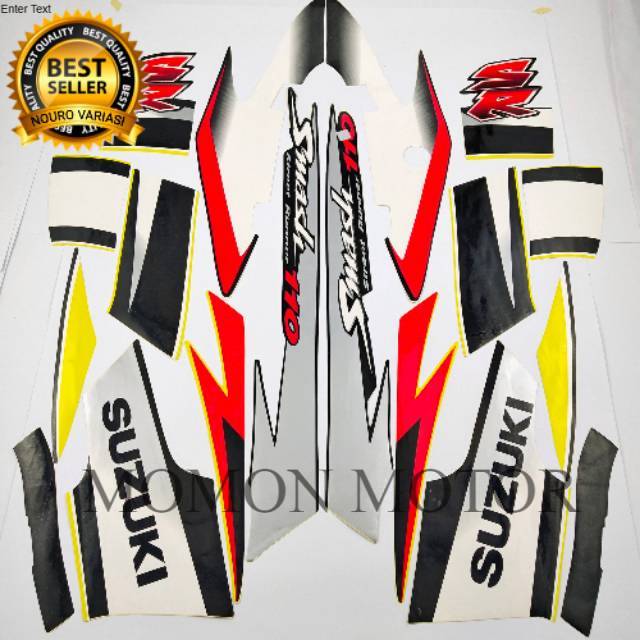 Sticker striping suzuki smash 110 r 2005 2006 hitam kuning