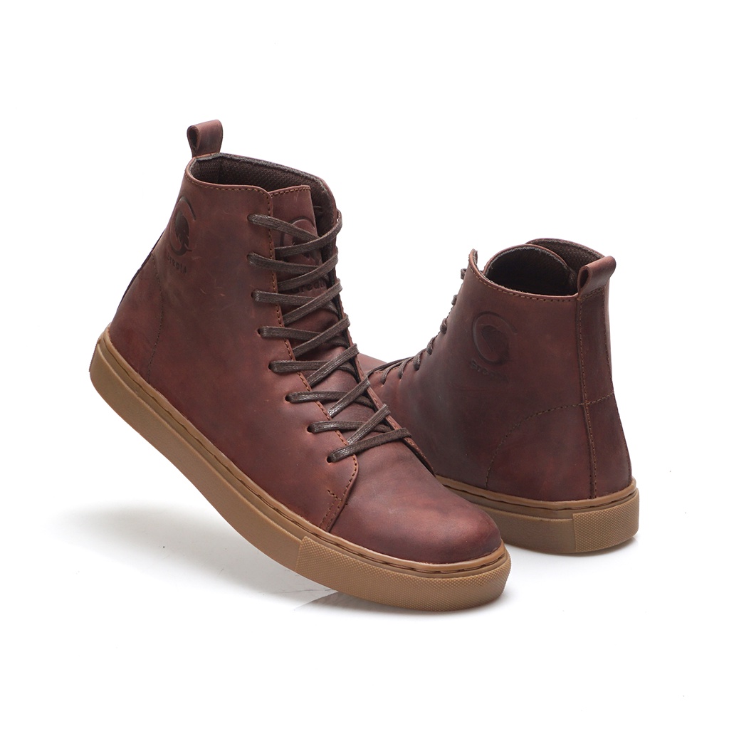 MAGNUS CAMEL ORIGINAL x GREATA Sepatu Kulit Sapi Asli Pria Boots Casual Semi Formal Vintage Klasik Jalan Hangout Kuliah Kerja Kantor Gum Sole Classic Boot Genuine Leather Shoes Motor Bikers Touring Footwear Big Size Ukuran Besar Jumbo 44 Keren Kekinian