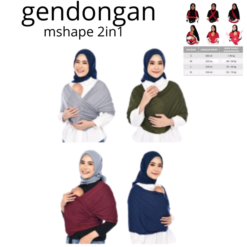 GENDONGAN BAYI NAGITA SLAVINA M SHAPE 2IN1