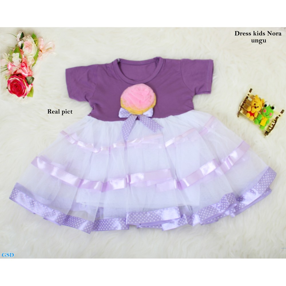 Dress Kids Nora/Casual Midi Mini Dress Anak 3thn/Baju Kondangan Anak/Baju Gaun Pesta Anak Premium