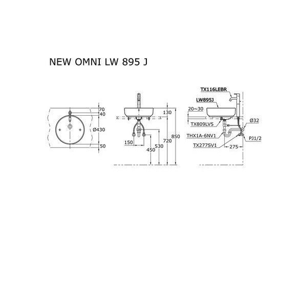 Wastafel TOTO OMNI LW 895/ LW895J