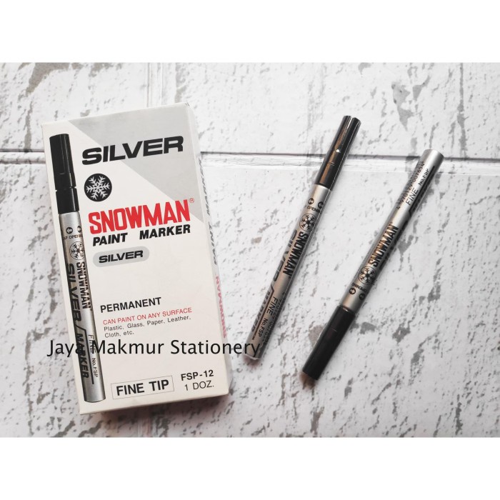 

Mudah Spidol Permanent Snowman Fine Tip Fsp-12 (Silver) Trendi
