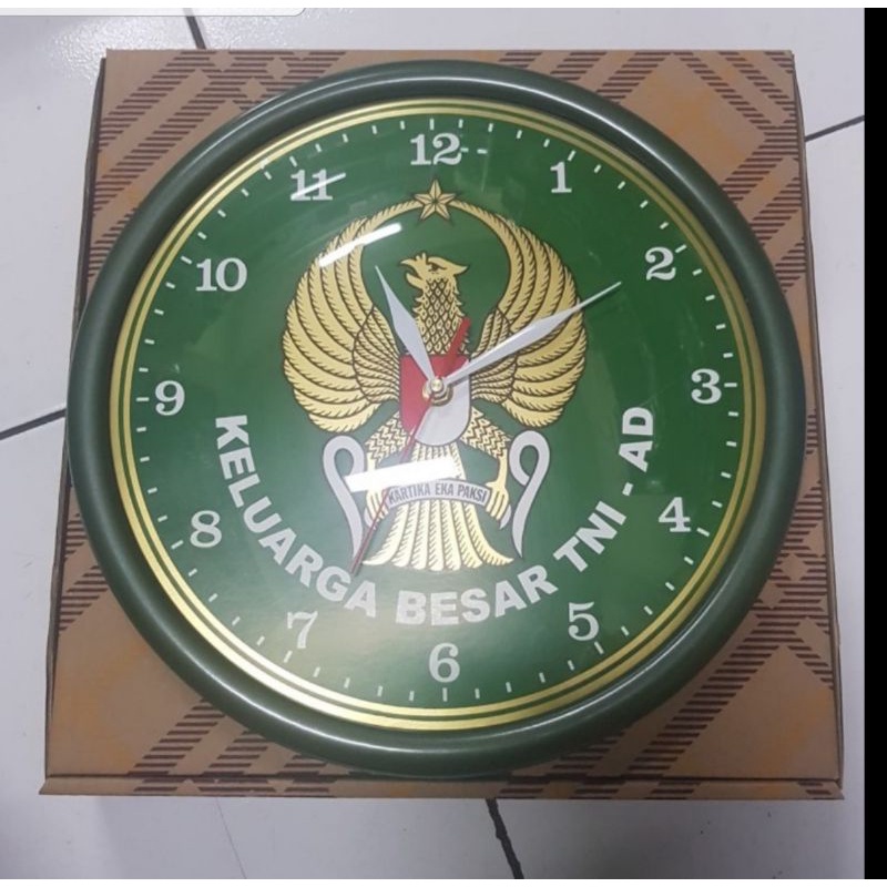 Jam dinding TNI AD IJO | Jam dinding logo | Jam TNI IJO | Jam dinding army