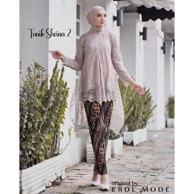 One Set Tunik Mauri Modern Kebaya Wanita Lamaran dan Kondangan Kebaya Wisuda Modern kebaya Seragam Nikahan