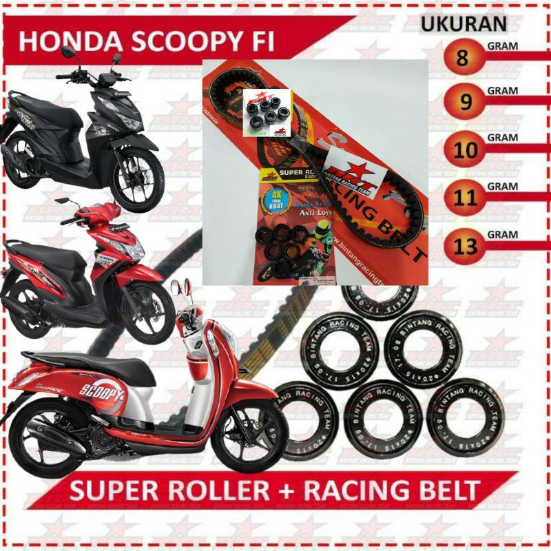 DRIVE BELT+ ROLLER RACING BEAT FI SCOOPY FI SPACY FI (NON ESP)BRT ORIGINAL VENBELT VANBELT FANBELT VENBEL VANBEL LOLER RACING LOLER BET LOLLER SCOOPY FI LOLER SPACY KAWAHARA DAYTONA TDR LOLLER SCOPY FI LOLLER BEAT FI CLD