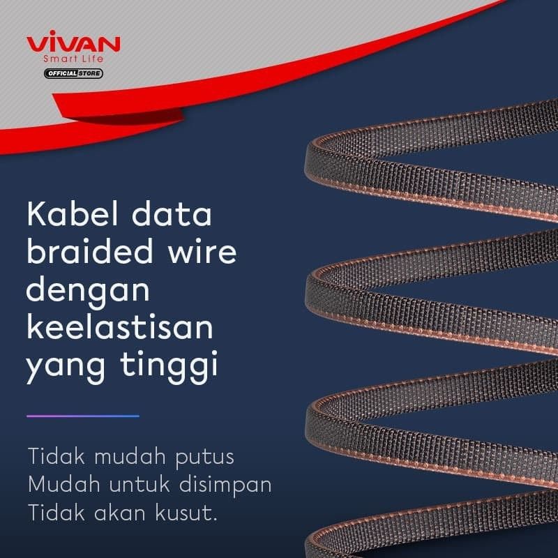 Vivan BTK-C Kabel Data USB Type C Tipe C 3A Fast Charging