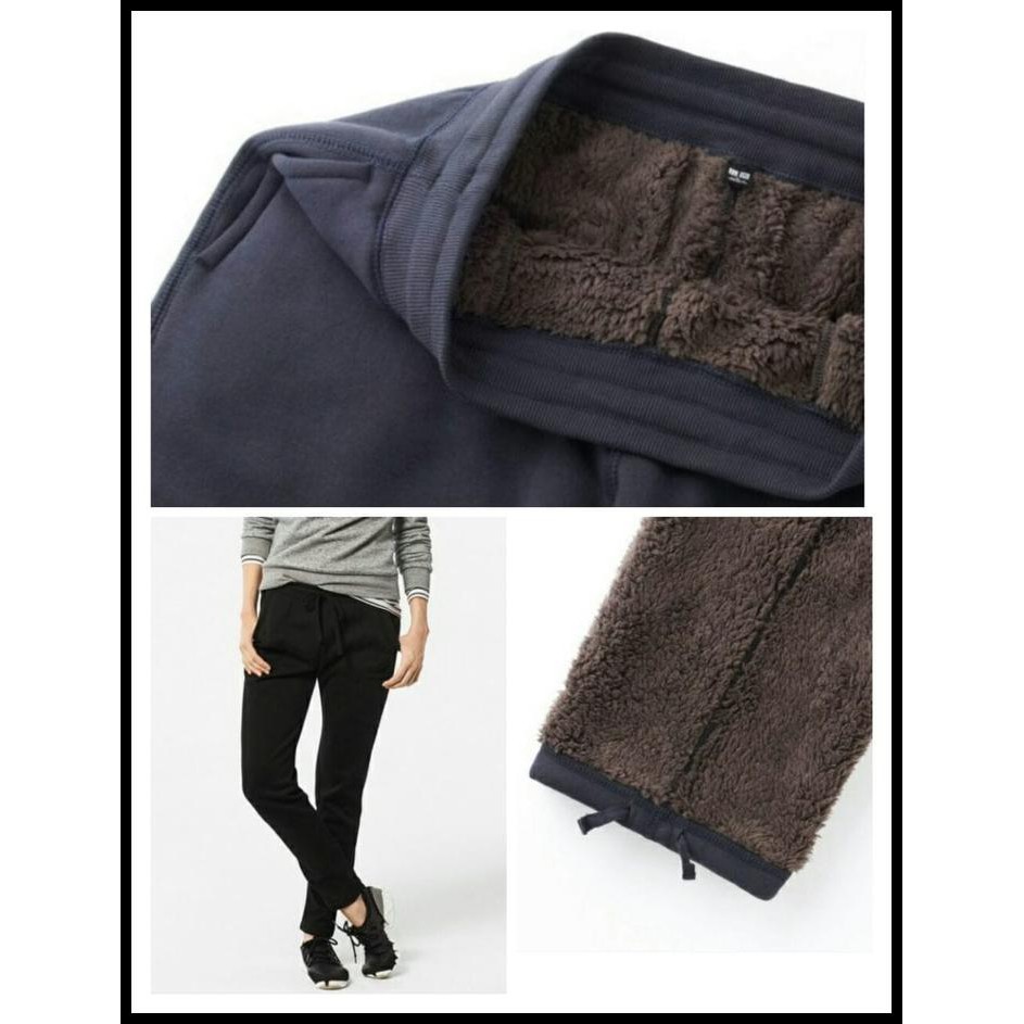 (Diskon!!) Uniqlo Blocktech Sweatpants Bulu Celana Training Musim Dingin Original