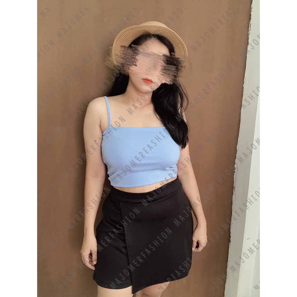 MAJOMER ® | GABRIEL TANK TOP - CROP TOP KOREA ATASAN WANITA-SKYBLUE