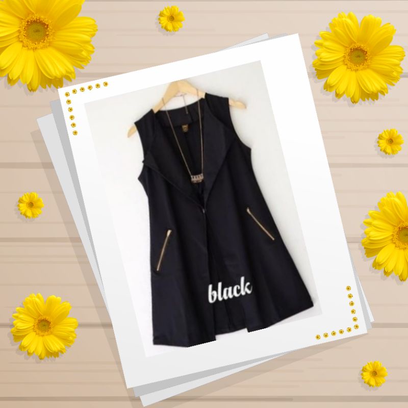 Terbaru Outher Long Tunik /sheza Vest OuterWear / Tunik Rompi / Rompi Blazer /Rompi cardigan