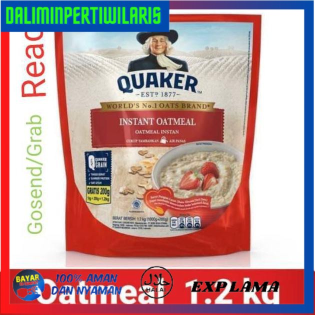 

BISA COD Quaker Oat Instant Oatmeal Sereal 1200 gram Merah 1.2 Kg BPOM RI GRATIS ONGKIR [Kode 1|Kode